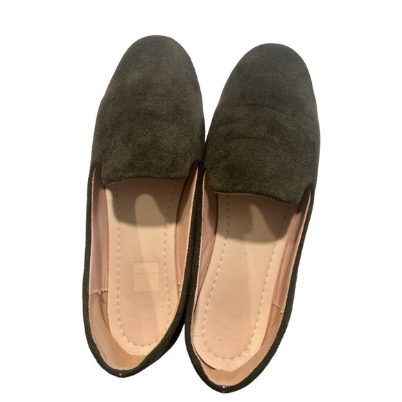 Unbranded Womens Olive Green Faux Suede Loafers Size 40 - Picture 4 of 6